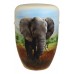 Hand Painted Biodegradable Cremation Ashes Funeral Urn / Casket - Elephant
